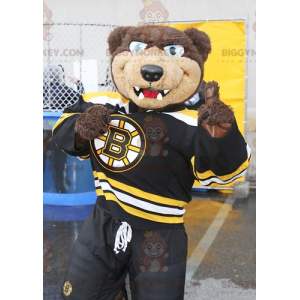 BIGGYMONKEY™ Mascot Costume Fierce Looking Brown Bear In