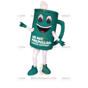 Green Coffee Mug BIGGYMONKEY™ Mascot Costume. Coffee cup