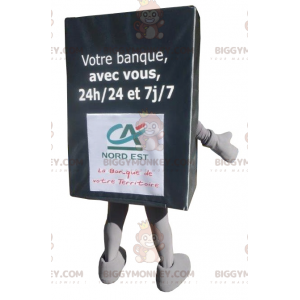 Fröhliche gelbe Werbetafel BIGGYMONKEY™ Maskottchenkostüm