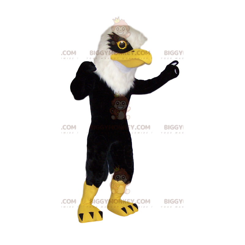 Zwarte steenarend BIGGYMONKEY™ mascottekostuum. Gouden adelaar Zwarte steenarend BIGGYMONKEY™ mascottekostuum. Gouden adelaar