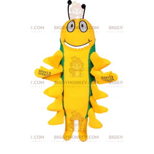 Too Funny Yellow and Green Caterpillar BIGGYMONKEY™ Mascot