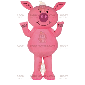 Costume de mascotte BIGGYMONKEY™ de petit cochon rose. Costume