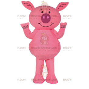 BIGGYMONKEY™ Lilla rosa grismaskotdräkt. Rosa gris kostym. -