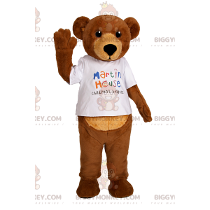 Loving Bear BIGGYMONKEY™ Mascot Costume with White T-Shirt -