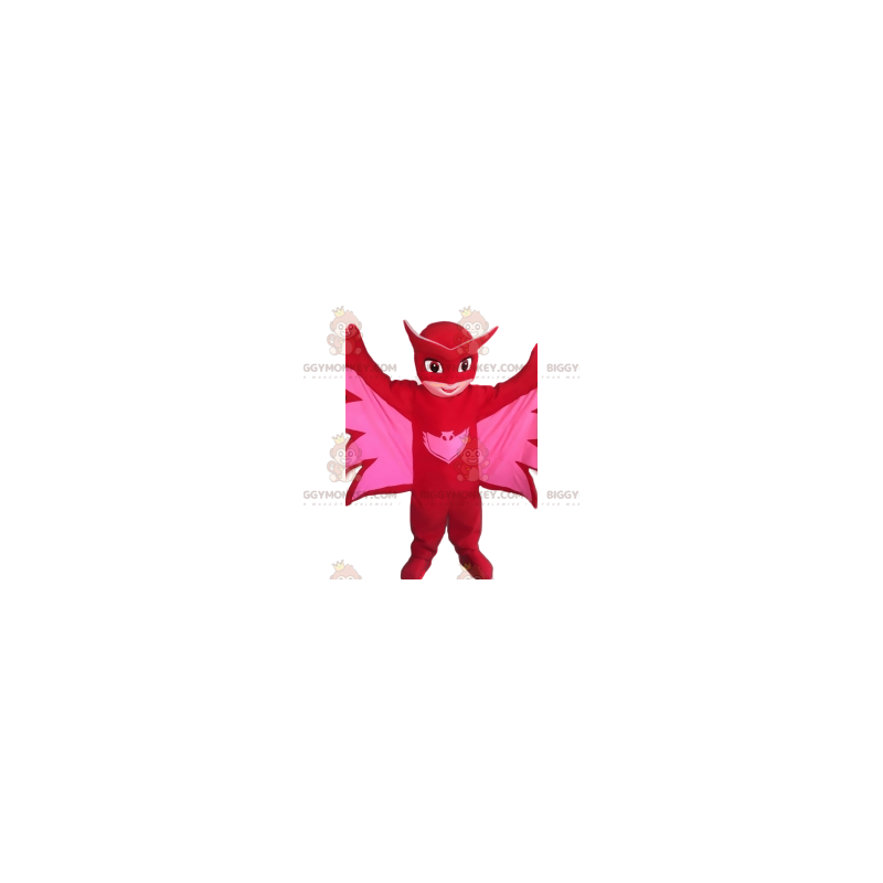 BIGGYMONKEY™ lilla hjältinna Rosa fladdermusmaskotdräkt - BIGGYMONKEY™ lilla hjältinna Rosa fladdermusmaskotdräkt -