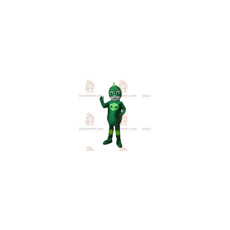 Costume mascotte BIGGYMONKEY™ da piccolo eroe alieno verde - Costume mascotte BIGGYMONKEY™ da piccolo eroe alieno verde -