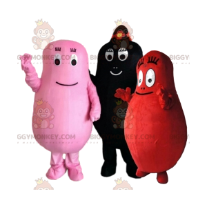 BIGGYMONKEY™s mascot of three Barbapapa cartoon characters -