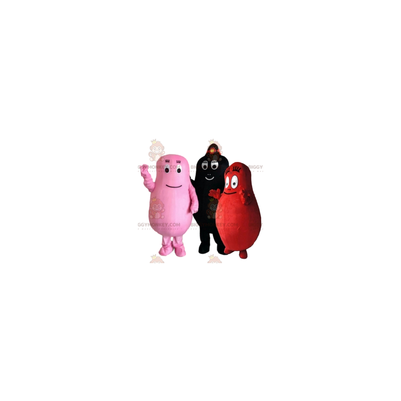 BIGGYMONKEY™s mascot of three Barbapapa cartoon characters -