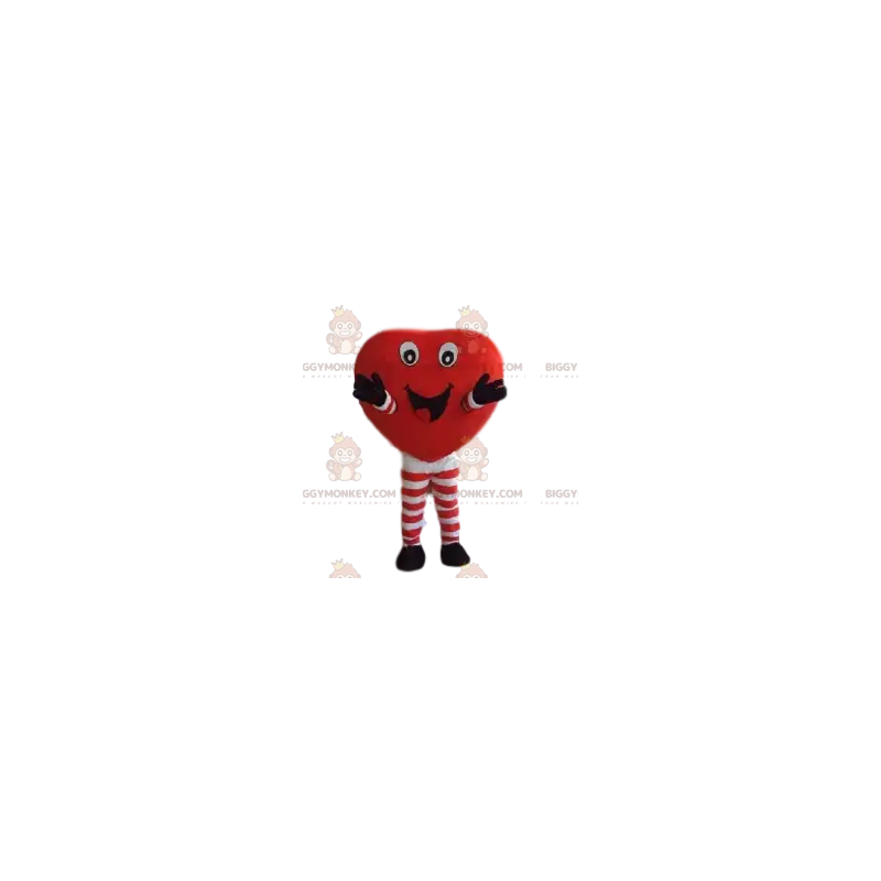 Costume de mascotte BIGGYMONKEY™ de Cœur rouge avec un grand Costume de mascotte BIGGYMONKEY™ de Cœur rouge avec un grand