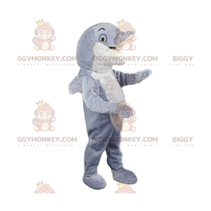 Valkoinen ja harmaa delfiini BIGGYMONKEY™ maskottiasu. delfiini