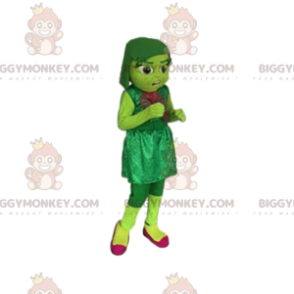 Liten jente grønn BIGGYMONKEY™ maskotkostyme med fløyelskjole. - Skogsdyr - BIGGYMONKEY_012234 - BiggyMonkey.com