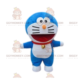 Blau-weiße Katze BIGGYMONKEY™ Maskottchen-Kostüm. Katzenkostüm