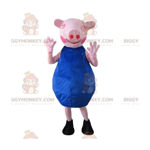 Semear mascote com um vestido azul. semear fantasia –
