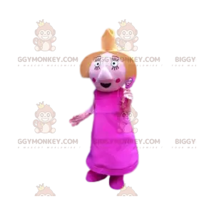 Prinzessin BIGGYMONKEY™ Maskottchenkostüm mit Zauberstab -