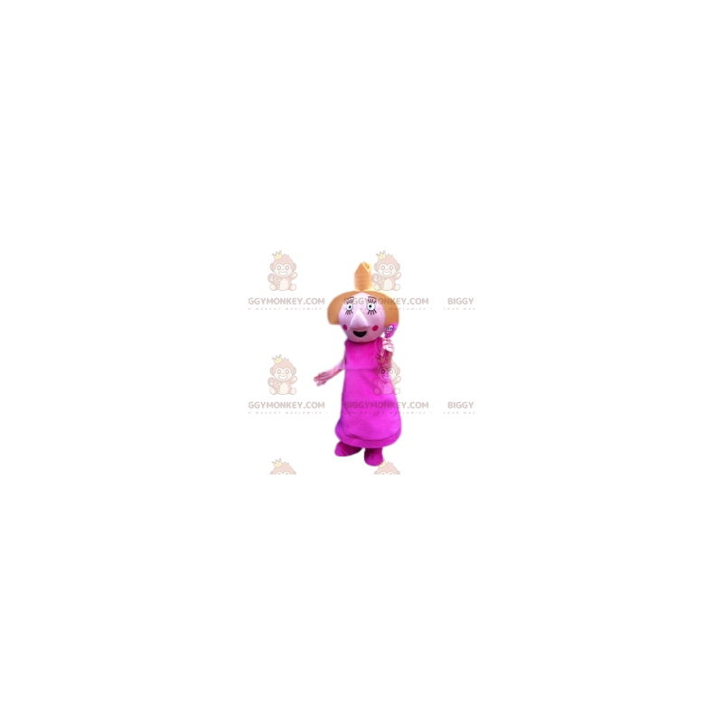Costume de mascotte BIGGYMONKEY™ de Princesse avec une baguette Costume de mascotte BIGGYMONKEY™ de Princesse avec une baguette