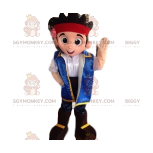 Boy's BIGGYMONKEY™ Mascot Costume with Blue Jacket and Red