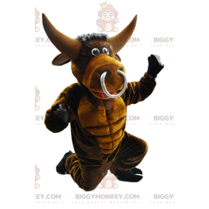 Bull BIGGYMONKEY™ Mascot Costume with Big Snout Ring -