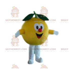 Very Happy Yellow Peach BIGGYMONKEY™ Mascot Costume. fishing