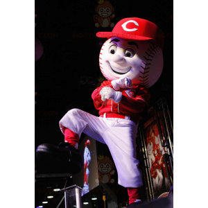 Hvid og rød baseball BIGGYMONKEY™ maskotkostume -