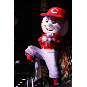 Hvid og rød baseball BIGGYMONKEY™ maskotkostume -