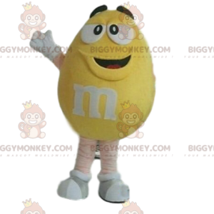 Costume de mascotte BIGGYMONKEY™ de M&M'S jaune super joyeux -