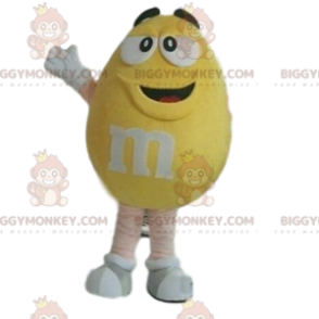 Super iloinen keltainen M&M'S BIGGYMONKEY™ maskottiasu! - Kuuluisia hahmoja maskotteja - BIGGYMONKEY_012253 - BiggyMonkey.com