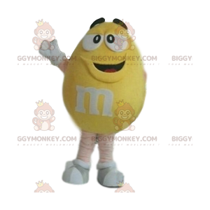 Super fröhliches gelbes M&M'S BIGGYMONKEY™ Maskottchenkostüm! -