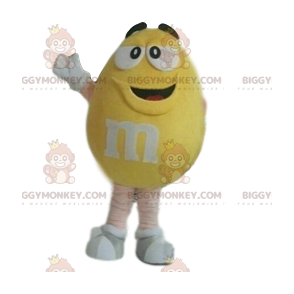 Super fröhliches gelbes M&M'S BIGGYMONKEY™ Maskottchenkostüm! -