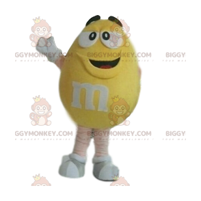 Super iloinen keltainen M&M'S BIGGYMONKEY™ maskottiasu! - Kuuluisia hahmoja maskotteja - BIGGYMONKEY_012253 - BiggyMonkey.com