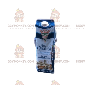 Μπλε και άσπρη Στολή μασκότ BIGGYMONKEY™ από τούβλο γάλακτος. -
