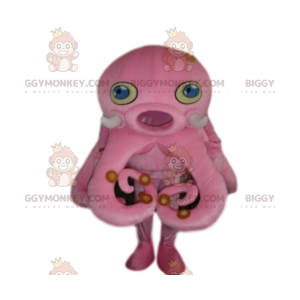 Pink Octopus BIGGYMONKEY™ Maskottchenkostüm. Pinkes