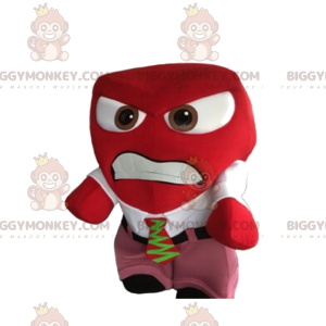 Kostým maskota BIGGYMONKEY™ Agresivní červený muž s kravatou –