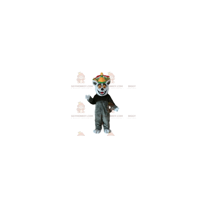 Costume de mascotte BIGGYMONKEY™ du Roi Julien, le lémurien ddu Costume de mascotte BIGGYMONKEY™ du Roi Julien, le lémurien ddu