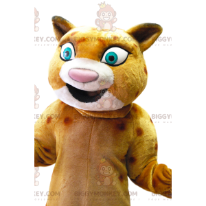 Leopard BIGGYMONKEY™ Mascot Costume with Big Smile, Leopard