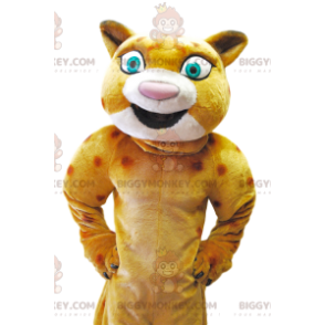 Luipaard BIGGYMONKEY™ mascottekostuum met grote glimlach