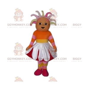 Kleines Mädchen BIGGYMONKEY™ Maskottchenkostüm mit Blumenkostüm