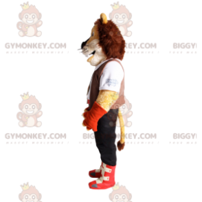 Disfraz de mascota león BIGGYMONKEY™ con pantalón y camisa