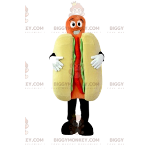 Disfraz de mascota de mostaza y ketchup de perrito caliente