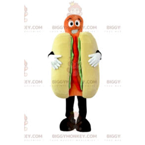 Στολή μασκότ BIGGYMONKEY™ Hot Dog κέτσαπ και μουστάρδας.