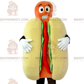 BIGGYMONKEY™ Hot Dog Ketchup och Senapsmaskotdräkt. korvdräkt -