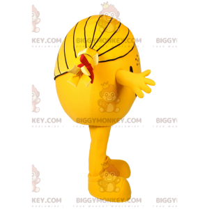 Little Yellow Round Girl BIGGYMONKEY™ Mascot Costume. little