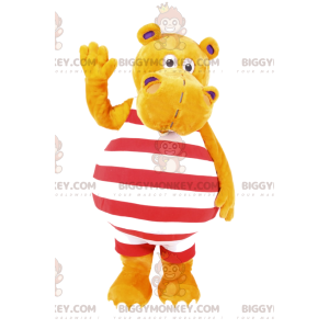 Costume de mascotte BIGGYMONKEY™ d'hyppopotame jaune en maillot