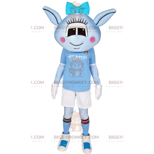 Little Blue Alien BIGGYMONKEY™ Mascot Costume In Sportswear -