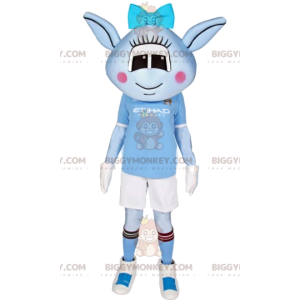 Traje de mascote Little Blue Alien BIGGYMONKEY™ em roupas
