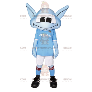 Little Blue Alien BIGGYMONKEY™ Mascot Costume In Sportswear -