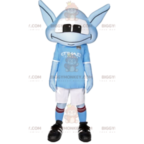 Little Blue Alien BIGGYMONKEY™ maskottiasu urheiluasuissa -