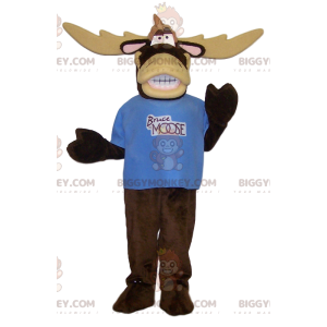 Disfraz de mascota caribú BIGGYMONKEY™ muy cómico con camiseta