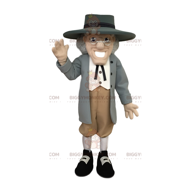 Costume de mascotte BIGGYMONKEY™ d'homme âgé élégant avec un Costume de mascotte BIGGYMONKEY™ d'homme âgé élégant avec un