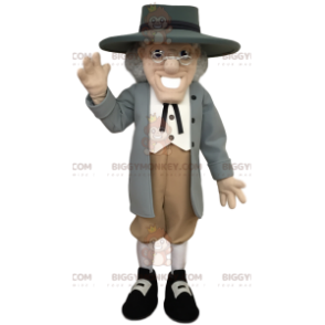 BIGGYMONKEY™ Mascot Costume Stylish Senior Man With Gray Hat -
