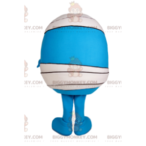 BIGGYMONKEY™ Lille rund blå mandsmaskotkostume med bandage - Mænds maskoter - BIGGYMONKEY_012315 - BiggyMonkey.com